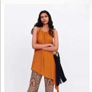 Zara Orange Halter Neck Top